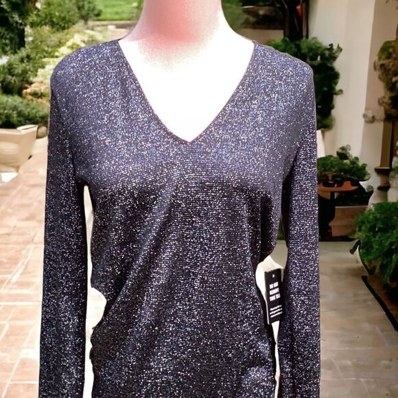 EXPRESS NWT BODYSUIT SPARKLY GLITTERY TOP BLOUSE LARGE - Picture 1 of 8